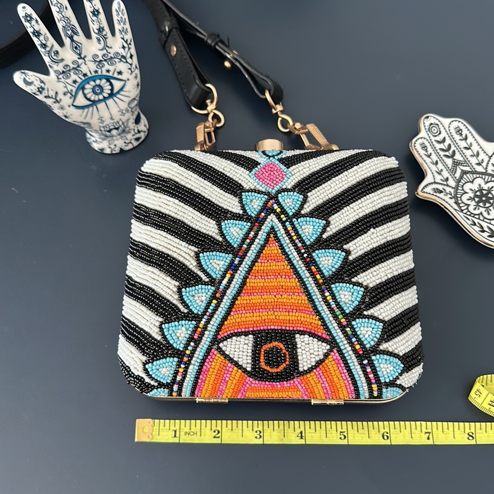 Evil eye hand beaded 🧿 bag - Picture 10 of 12